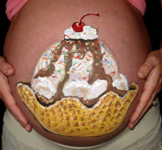 Belly Painting Ice Cream Sundae