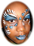Face Painting Blue Hearts