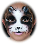 Face Painting Black White Cat